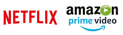 Netflix ed Amazon Prime Video loghi.